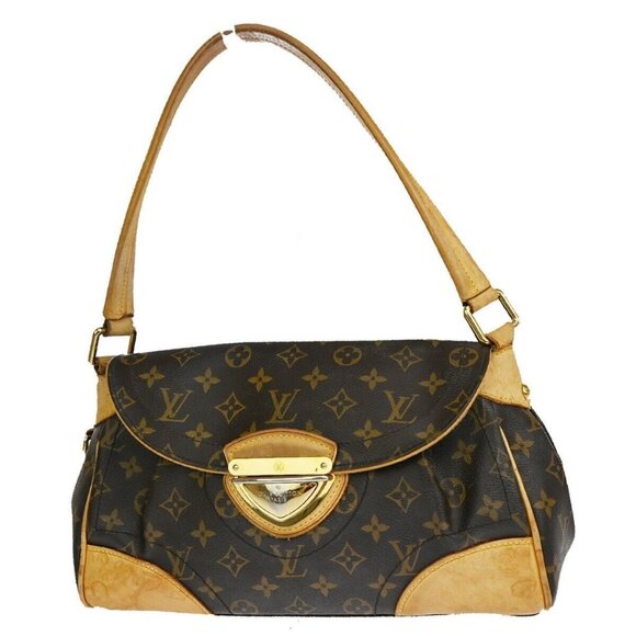 Auth LOUIS VUITTON Logo Beverly MM Shoulder Bag Monogram Leather - Picture 2 of 16